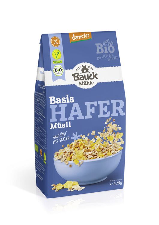 Bauck Mühle - Hafermüsli Basis glutenfrei Demeter, 425g