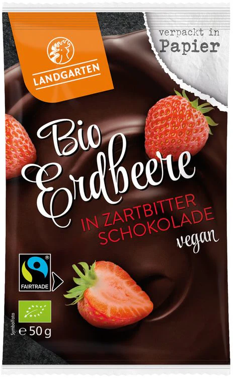 Landgarten - FT Erdbeere in Zartbitter-Schokolade bio, 50g