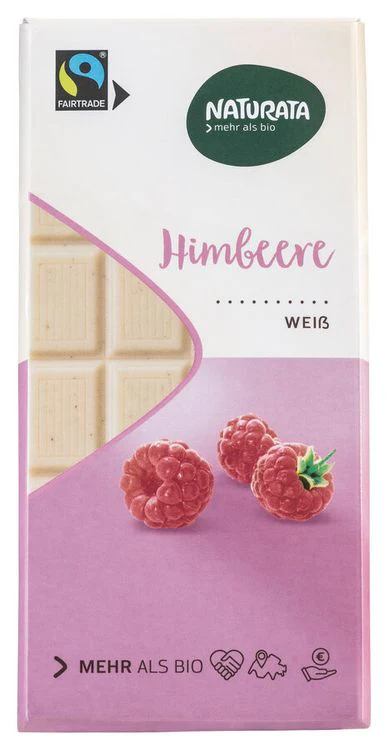 NATURATA - Himbeere, weiße Schokolade, 100g